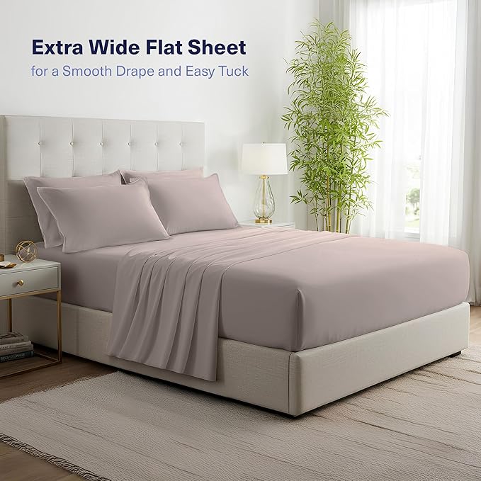 Kickoff Viscose Bamboo Sheets King Size 4-pc 100% Organic Bamboo Viscose Bed Cooling Sheets King Size Set Cool Bedding for hot Sleepers Sheet, Flat, Fitted, Pillowcases (Dark Grey,K) KickoffHome