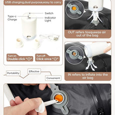 Vacuum Backpack Travel with Pump, Expandable Travel Backpack with Vacuum System, Vacuum Compression Bags Personal Item Carry On Suitcase Luggage Flight Approved Backpacks for Women Men, Beige