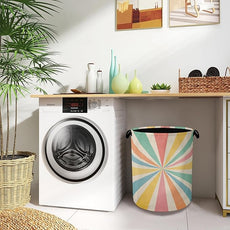 Boho Abstract Geometric Laundry Basket,Foldable with Handles Tote Bag Oxford Cloth for Bathroom Bedroom Dirty Clothes Storage Bucket 16