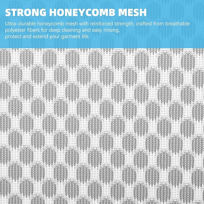 Honeycomb Mesh Laundry Bags for Delicates - 12x16 Inches Medium Washing Bags for Bras, Lingerie, Socks, Baby Clothes - Gentle Wash Protection with Zipper Closure (6)