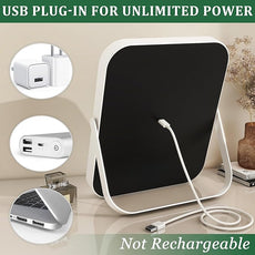 ROLOVE 8x10 Inch Lighted Vanity Mirror, 3-Color Dimmable LED Lighting & Touch Control, Portable Makeup Mirror with U-Bracket for Travel/Dressing Room (White)