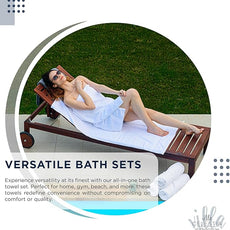 100% Combed Cotton Bathroom Towel Set of 10- 2 Bath Towels, 4 Hand Towels, 4 Wash Cloths, Sustainable, Soft, Highly Absorbent 10 Piece Cotton Bath Towel Set for Hotels, Spa, Bathroom, Dorm, Navy Blue