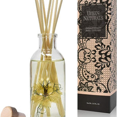 Urban Naturals Tobacco & Vanilla Reed Diffuser Scented Sticks Set | Tobacco Leaf, Bergamot, Vetiver, Bourbon and Vanilla Bean Scented Oils | Decorated with Natural Flowers | Made in The USA