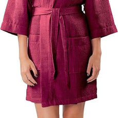 Turquaz Lightweight Short Robes For Women Waffle Kimono Bathrobe - Soft, Fast-Drying, Long-Lasting Cotton Blend