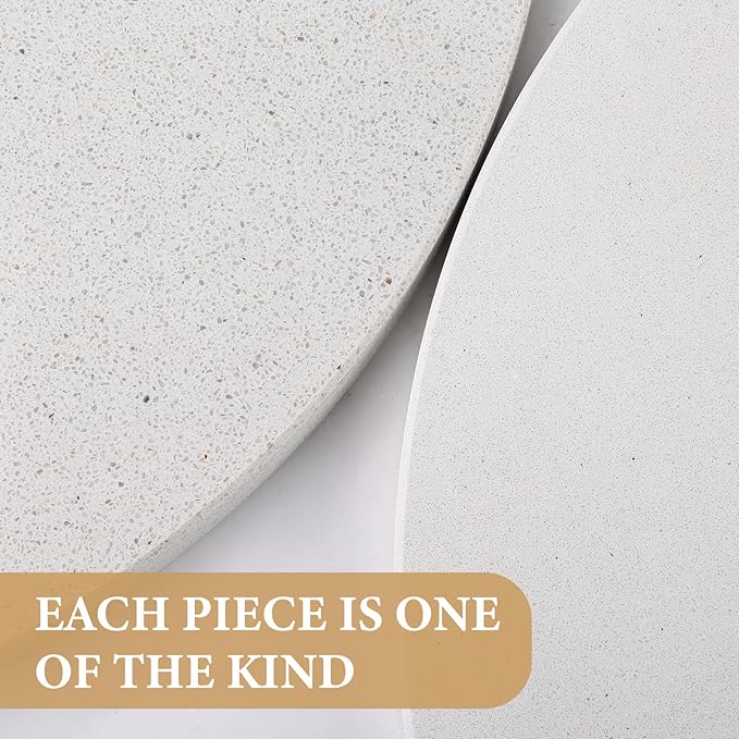 Koville 2 Pcs Wall Mounted White Marble Corner Shower Shelf for Bathroom, 10'' Polished Marble Corner Shelves for Bath, Stone Corner Shower Caddy - White Cliff (No Glue Included)