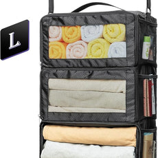 Suitcase Organizer, Travel Luggage Organizer Hanging Shelves Packing Cube Closet/Collapsible Portable Travel Organizer for Carry-on