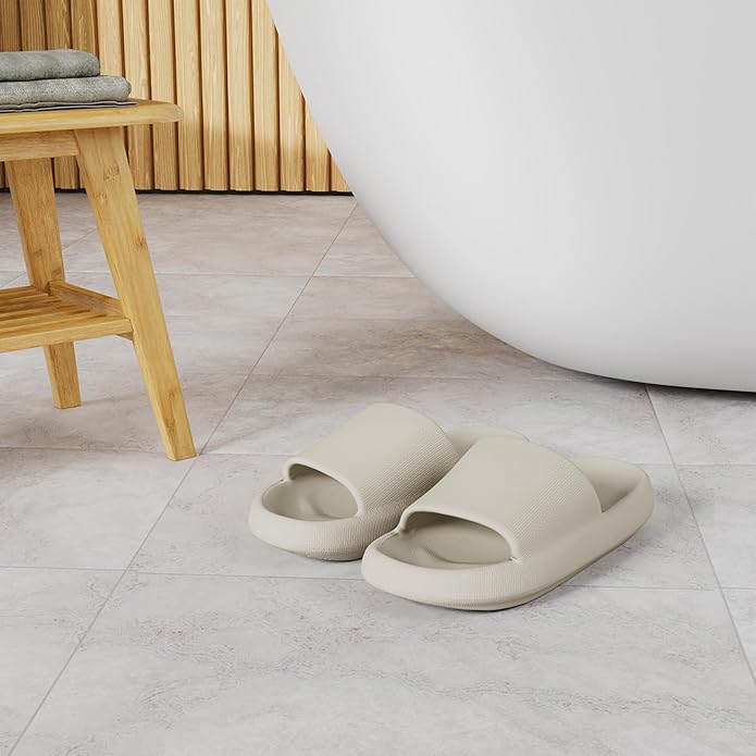 Joomra Pillow Slippers for Women and Men Non Slip Quick Drying Shower Slides Bathroom Sandals | Ultra Cushion | Thick Sole