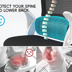 TRALT Office Chair - Ergonomic Office Chair with Back Support, Computer Chair - Home Office Desk Chairs, 330lbs Wide Seat Big and Tall Office Chairs with Headrest, Comfy Desk Chairs (White Black)