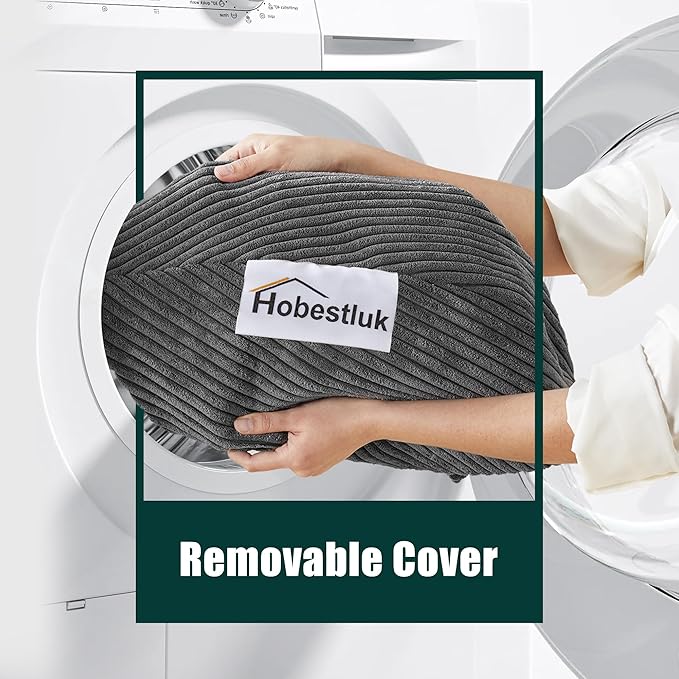 Hobestluk 3.5FT Bean Bag Chair Large Bean Bag with Filler Included Bean Bag Chairs for Adults Teardrop Bean Bag Chair with Removable Cover for Bedroom Living Room - (Large, Grey)