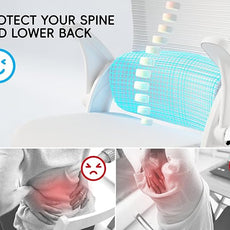 TRALT Office Chair - Ergonomic Office Chair with Back Support, Computer Chair - Home Office Desk Chairs, 330lbs Wide Seat Big and Tall Office Chairs with Headrest, Comfy Desk Chairs (White)