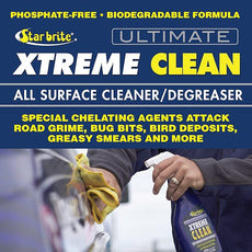 STAR BRITE Ultimate Xtreme Clean - High-Performance All-Surface Cleaner Degreaser, Ideal for Aluminum, Fiberglass, Plastic, Chrome, Stainless, Leather, and Rubber Surfaces