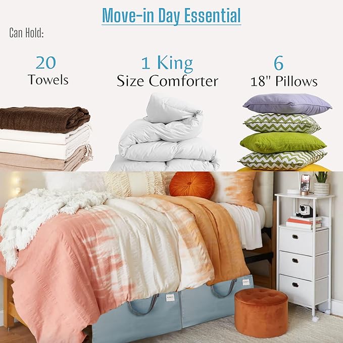 VENO 6 Pack Moving Bags and Large Christmas Decoration Storage Bins with lids. Alternative to Moving Boxes, Packing Supplies for College. Heavy Duty Totes (Light Blue Matte, 6 Pack)