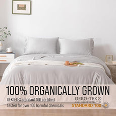 Bella Coterie Luxury Bamboo Viscose 34” Split Top King Size Sheet Set | 1 Fitted Sheet for Sleep Number & Adjustable Beds | 100% Organically Grown | Cooling & Soft | 18” Deep Pocket [Grey Mist]