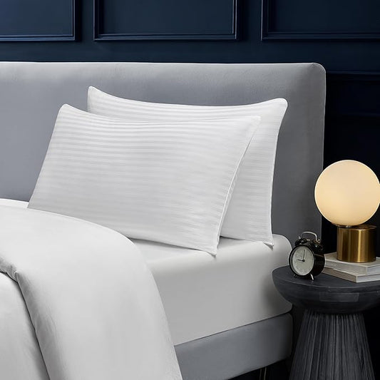 Casual Living Bed Pillows King Size Set of 2, Cotton Covers, Back, Stomach or Side Sleepers, Cooling Down Alternative, Washable, 20-inch x 36-inch, King Bed Pillows, White