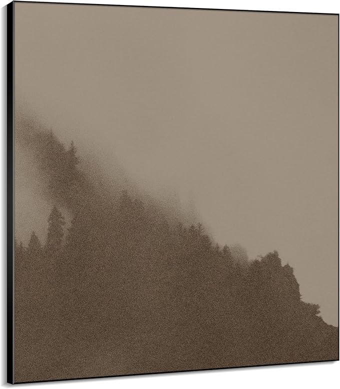 60"x60" XL Framed Wall Art - Minimalist Foggy Forest Tranquil (Frame Assembly Required)