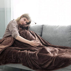 IR Imperial Rooms Fleece Blanket 12 Pack Twin Size 60 x 80 Inches - Super Soft Fluffy Throw Blanket for Sofa and Bed - Warm and Cozy Lightweight 400 GSM Microfiber Bed Throws Blankets (Twin, Coffee)