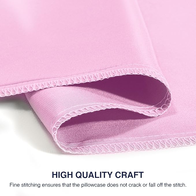 EXQ Home Silky Satin Pillowcase for Hair and Skin,Soft Cooling Pillow Cases Queen Size Set of 2 Satin Pillow Case with Envelope Closure Pink