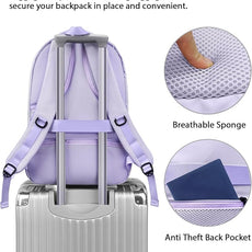 MATEIN Large 17 Inch Laptop Backpack for Women, Lightweight Travel Backpack Fits College School Essentials, Anti Theft Work Commute Nursing Computer Bag TSA Approved for Weekender Trip, Light Purple