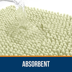 OLANLY Bathroom Rugs 24x16, Extra Soft Absorbent Chenille Bath Rugs, Rubber Backing Quick Dry, Machine Washable Bath Mats for Bathroom Floor, Tub and Shower, Home Decor Accessories, Vanilla