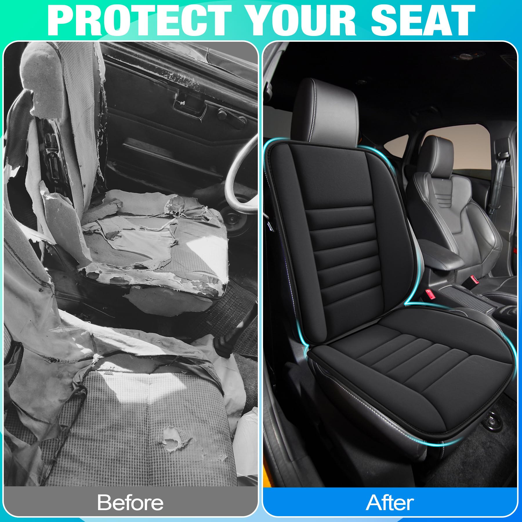 MYFAMIREA Truck Seat Cushion, Memory Foam Trucker Seat Cushion for Truck Driver Long Sitting with Adjustable Strap, Back Support and Pain Relief for Trucker Driving Car Office Chair and Pain Dormly