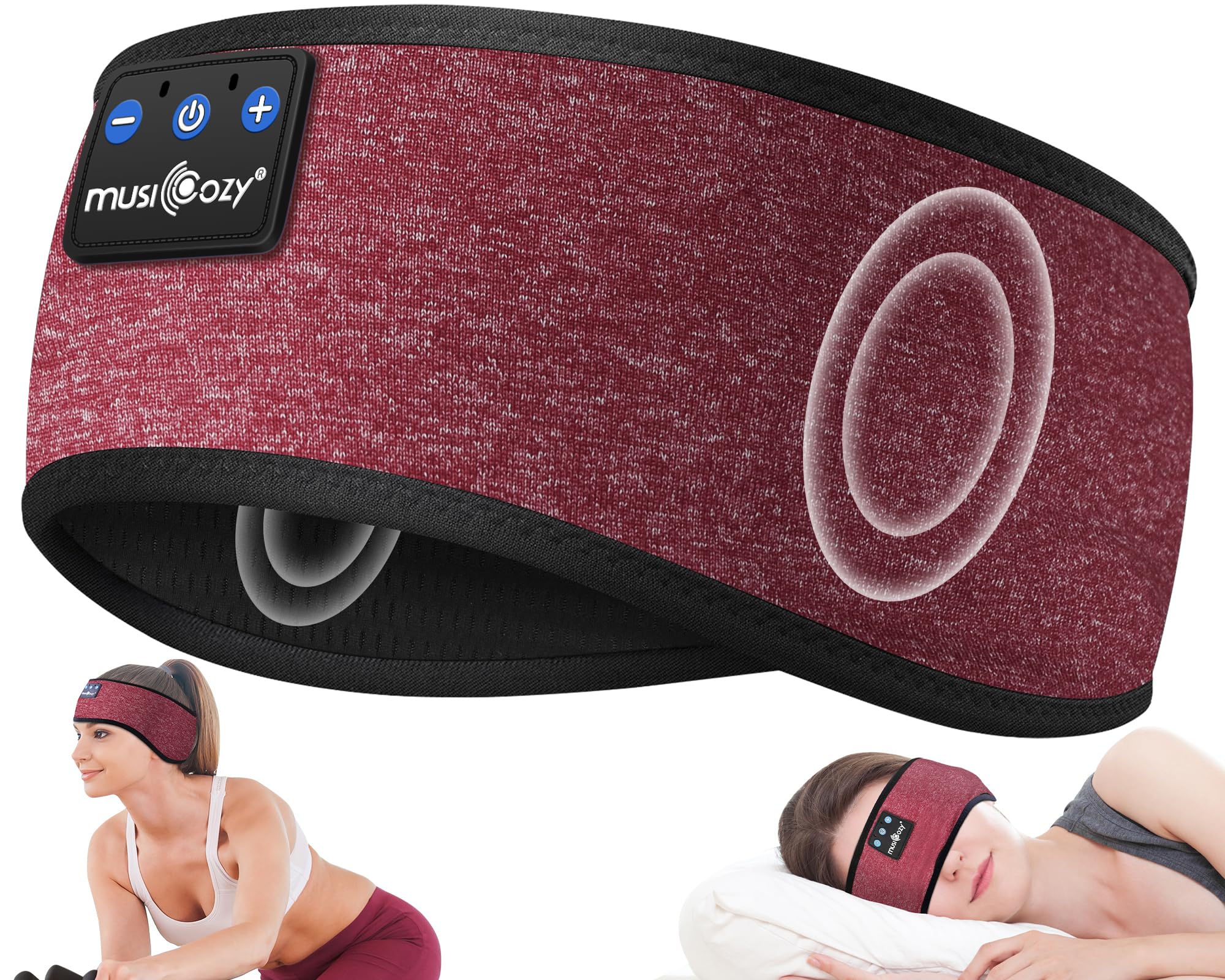 MUSICOZY Sleep Headphones Bluetooth 5.4 Headband, Sports Wireless Earphones Sweat Resistant Earbuds Sleeping Headphone with Ultra-Thin HD Stereo Speaker for Workout Running Cool Gadgets Unique Gifts Dormly