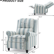 Recliner Chair, Modern Pushback Armchair with Adjustable Backrest & Footrest for Bedroom, Living Room