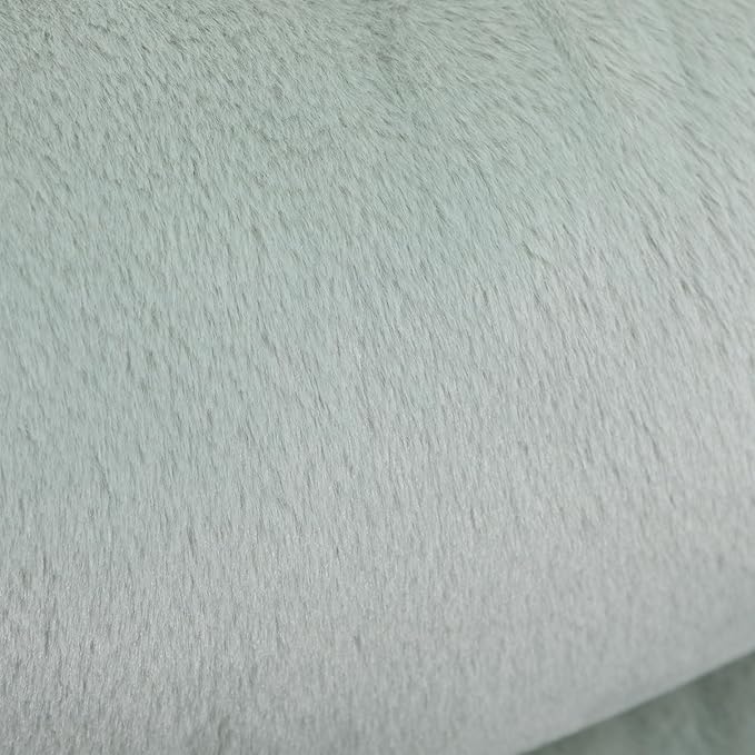 HollyHOME Lazy Chair with Foldable Ottoman, Accent Comfy Lounge Armchair and Folding Footrest Stool, Leisure Sofa Reading Chair and Footstool for Living Room, Bedroom, Dorm,Faux Fur Pea Green