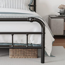 Twin Size Bed Frame with Headboard and Footboard, 18 Inches High, 3500 Pounds Heavy Duty Metal Slats Support for Mattress, No Box Spring Needed,Noise-Free, Black