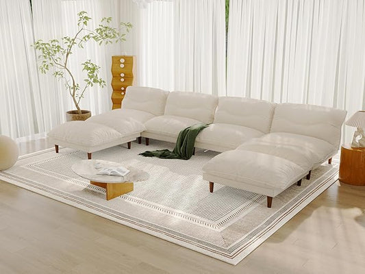 Futon Sofa Bed, 4 in 1 Multi-Functional Futon Couch with Adjustable Backrest, Convertible Sleeper Sofa Bed and Recliner Lounge, Loveseat for Living Room, Apartment, Office, 3 Sets, Beige