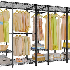 VIPEK V50 Extra Large Portable Closet Rack Bedroom Armoire Freestanding Wardrobe Closet, Heavy Duty Clothes Rack Multi-Functional Metal Clothing Rack for Hanging Clothes, Max Load 1300lbs, Black