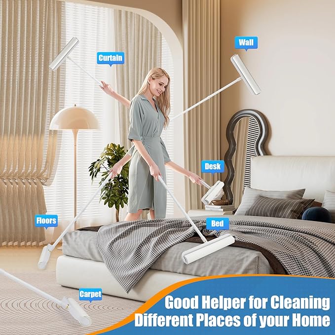 14.17" Large Lint Rollers for Pet Hair Extra Sticky, 360 Sheets Roller with Long Handle for Cleaning Carpets, Clothing, Couch, Furniture Wall Cleaner Mop Dust Remover