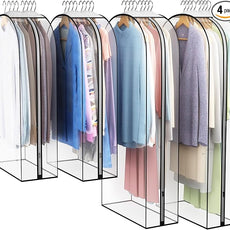 Clear Garment Bag for Hanging Clothes 10” Gusseted, (40&50