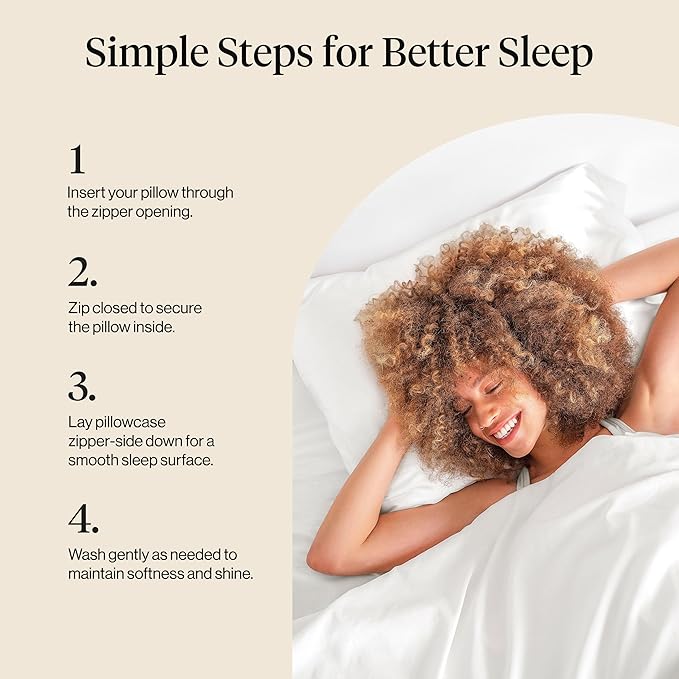 Kitsch Satin Pillowcase, Softer Than Silk Pillow Cases King, Cooling Pillow Covers, Satin Pillowcase with Zipper for Hair, Skin & Quality Sleep, Wrinkle-Free & Smooth, King Size 19"x36", Ivory