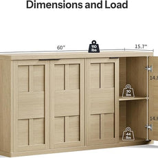 Sideboard Buffet Cabinet with Storage, 60