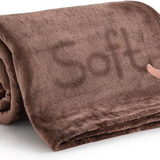 IR Imperial Rooms Fleece Blanket - Super Soft Fluffy Throw Blanket for Sofa and Bed - Warm and Cozy Lightweight 400 GSM Microfiber Bed Throws Blankets, 50 x 60 Inches (Throw/Travel, Coffee)