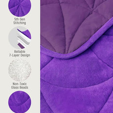 Weighted Lap Blanket 5 lbs for Adults, Luxury Soft Small Weighted Blanket, Compact Portable Weighted Lap Pad for Relaxation, Sleeping, Travel, All-Season Use, Deep Purple, 30