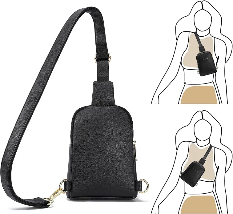 INICAT Travel Small Crossbody Sling Bags Women Cross Body Purses Passport Holder Vegan Leather Fanny Packs Birthday Gifts