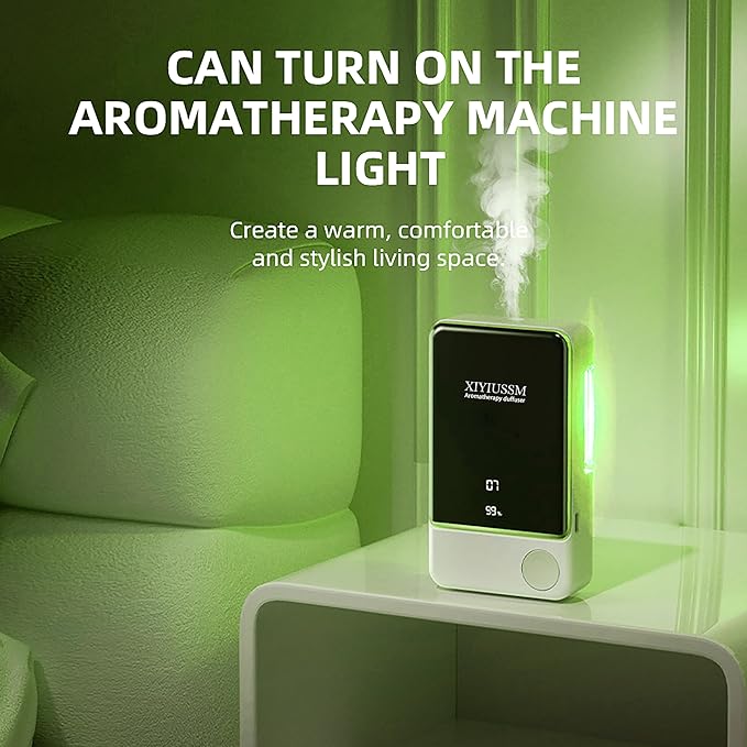 Waterless Essential Oil Diffuser for Home & Office Cordless Battery Operated Aroma Diffuser with 7 Mist Levels, Ultrasonic Air Freshener for Large Rooms Bedroom Bathroom Car Small & Portable