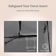 California Design Den King Duvet Cover Cotton - Winner Good Housekeeping Best Bedding Awards 2025, Premium 400 Thread Count Sateen, 100% Cotton Duvet Cover King, Button Closure & Corner Ties - Grey