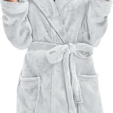 U2SKIIN Women Hooded Fleece Robe, Short Plush Robes for Womens With Hood Soft Warm Spa Bathrobe