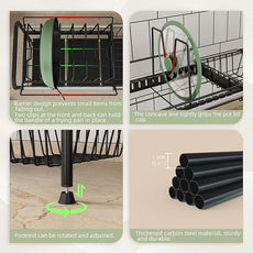 NETEL Adjustable Under Sink Organizers and Storage,Pots and Pans Organizer Under Kitchen Cabinet,Pan Lid Organizers inside Cabinet,Expandable Cabinet Storage Shelf with Pan Rack and 7 Dividers