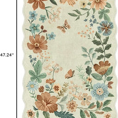 Lahome Floral Bedroom Rug,4x6 Washable Area Rugs for Living Room Dining Room, Non Slip Ultra-Thin Stain Resistant Boho Throw Carpet for ‎Office (4x6ft,Beige)