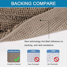 H.VERSAILTEX Bath Rugs for Bathroom Non Slip Bath Mats Extra Thick Chenille Striped Bath Rug Runners 47