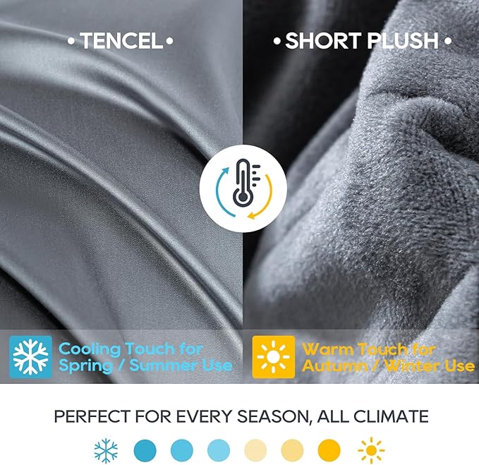 OMYSTYLE King Size Weighted Blanket 20lbs(88''x104'', Double-Sided), Reversible Weighted Blanket with Warm Short Plush and Cool Tencel Fabric for All Season Use - Carry Bag Included