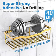 EUDELE 5-Pack Rustproof Stainless Steel Shower Caddy – No Drill Adhesive Bathroom Organizer with Large Capacity, Spacious Shower Shelves for Inside Shower, Kitchen & Home Decor Storage-XL Size