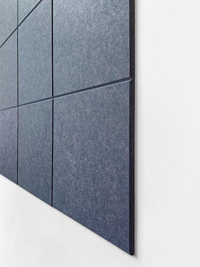 Blue Felt Bulletin Board 47"x35" | Large Cork Pin Board Alternative for Office, Home & Classroom | Felt Wall Tiles (12-Pack) | Blue Classroom Decor Office Supplies | Denim Blue