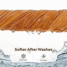 JELLYMONI 100% Washed Cotton Duvet Cover Queen – Soft, Breathable Linen-Look Bedding with Natural Wrinkle Texture, Button Closure, 3-Piece Set (Amber Orange, 90