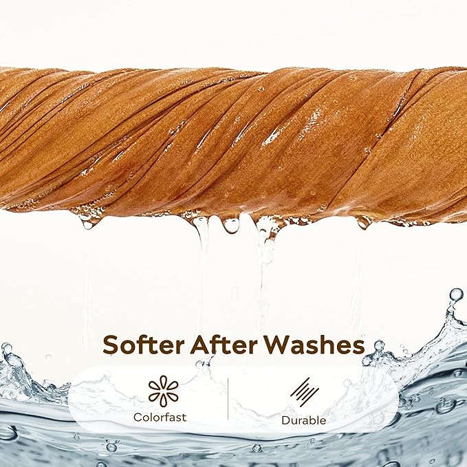 JELLYMONI 100% Washed Cotton Duvet Cover Queen – Soft, Breathable Linen-Look Bedding with Natural Wrinkle Texture, Button Closure, 3-Piece Set (Amber Orange, 90"x90")