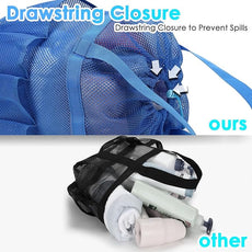 Mesh Shower Caddy Portable with Drawstring, Dorm Room Essentials for College Girls Guys, 8-Pocket Extra Large Shower Bag Basket Tote for Camping Beach Gym Travel Toiletry Bathroom