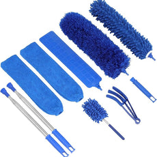 10 PCS Microfiber Cobweb Duster with Extension Pole (100 Inch Telescoping), Washable Dusters for Cleaning, Multifunctional Bendable Feather Duster for Ceiling Fan, Blind, High Ceiling